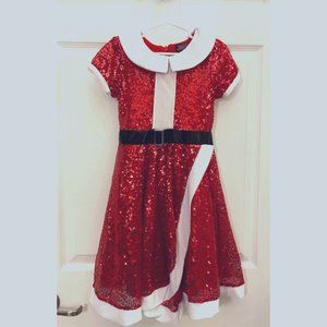 Girls Sparkly Christmas Santa Style Dress - Size 6